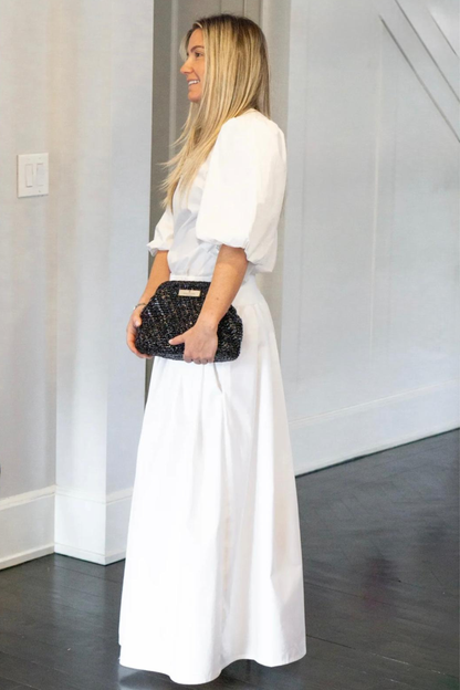 Black Raffia Clutch