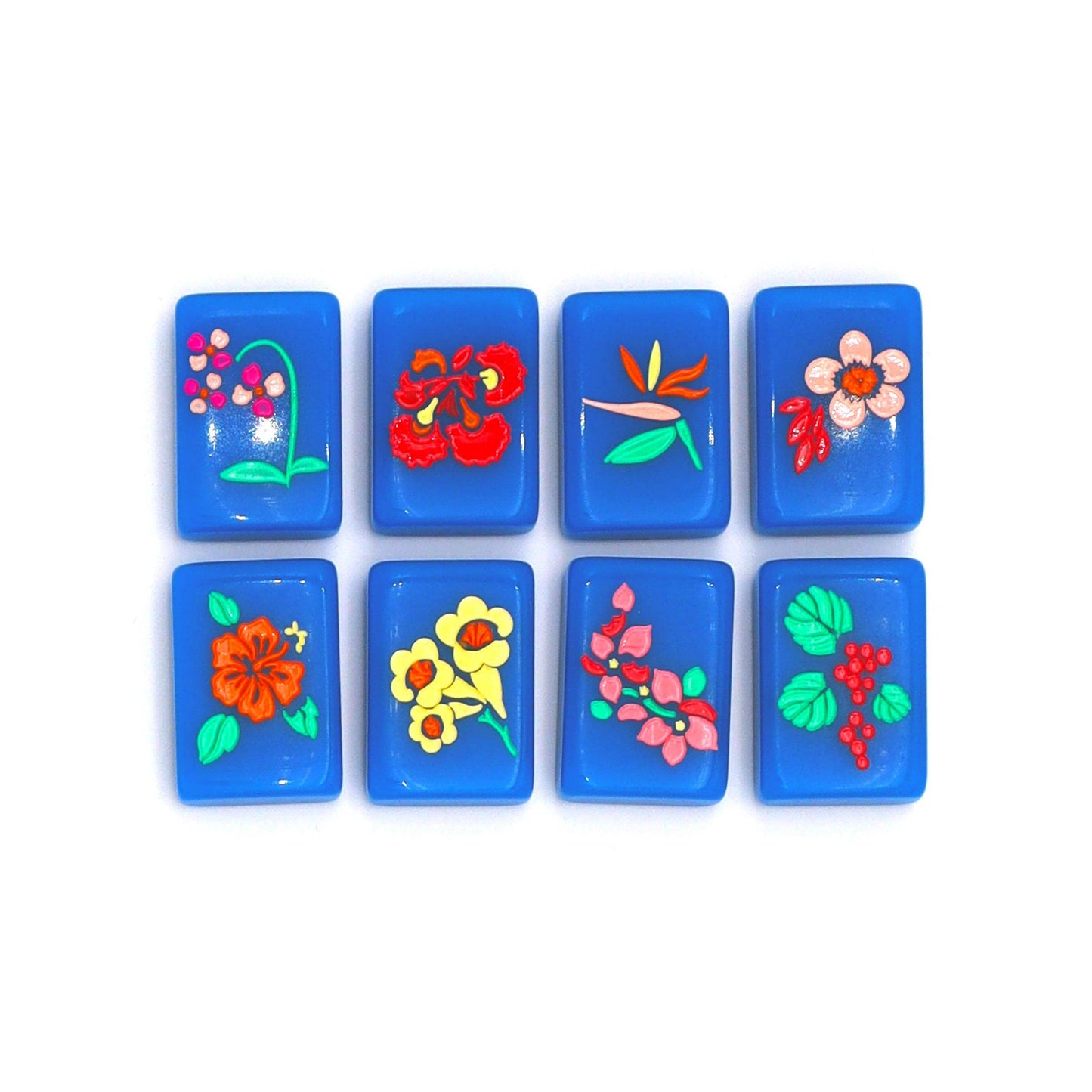 Royal Blue Island Mahjong Tiles