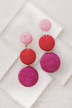 Load image into Gallery viewer, Pink, Red and Purple Ombre Holiday Lido Drop Earrings