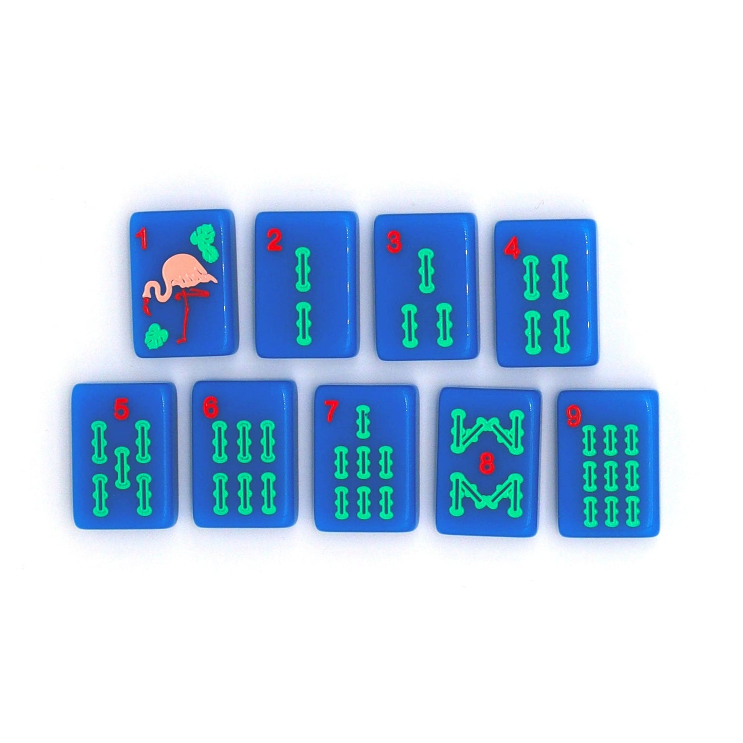 Royal Blue Island Mahjong Tiles