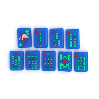 Royal Blue Island Mahjong Tiles