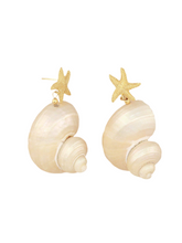 Load image into Gallery viewer, Jumbo Turbo Shell Pearl Earrings