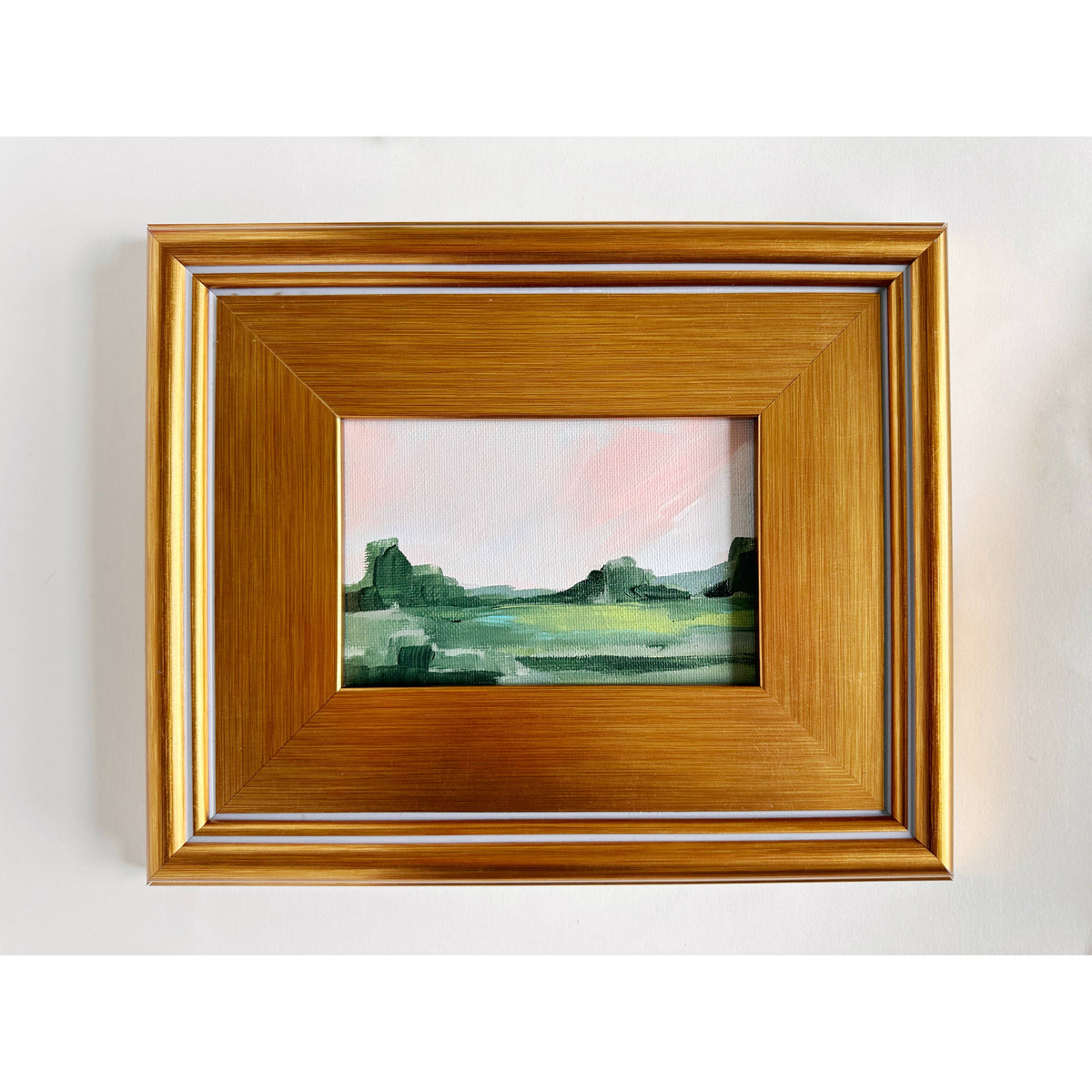 Pink Dreams, Original Landscape Painting on Canvas, Framed