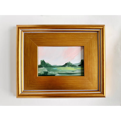 Pink Dreams, Original Landscape Painting on Canvas, Framed
