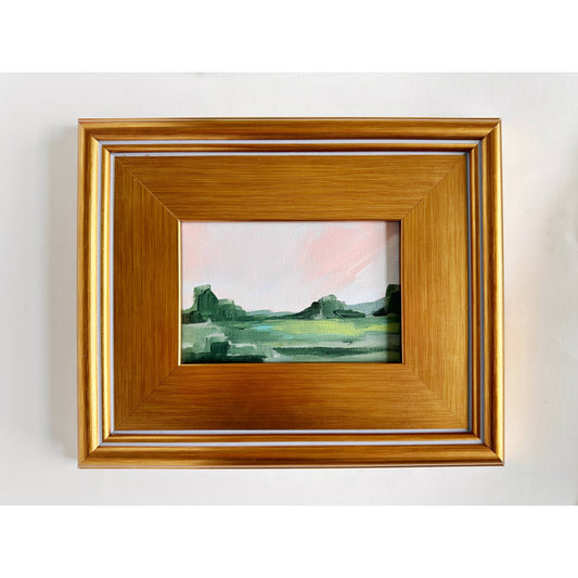 Pink Dreams, Original Landscape Painting on Canvas, Framed