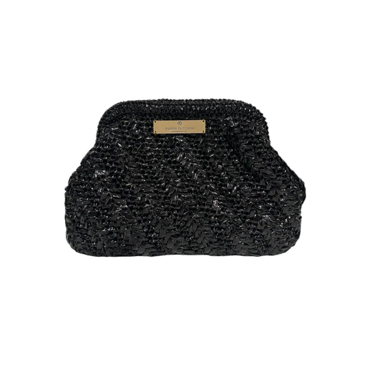 Black Raffia Clutch
