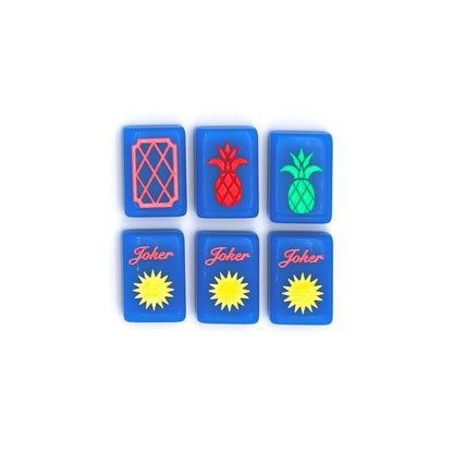 Royal Blue Island Mahjong Tiles