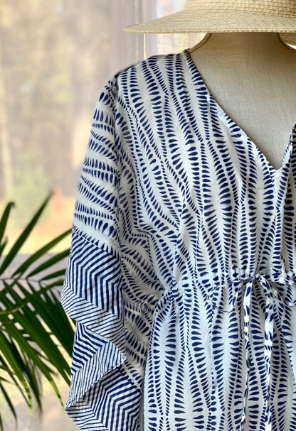 Navy Fern Caftan