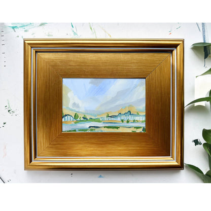 "Landscape Study", Original Painting Framed in Gold