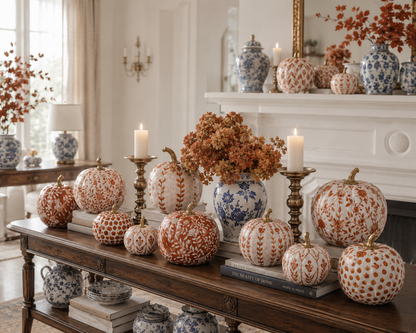 Rusty Red Garden Trellis Pumpkin