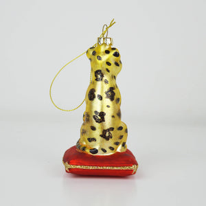 Leopard Boxed Glass Ornament