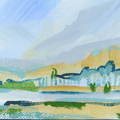 "Landscape Study", Original Painting Framed in Gold