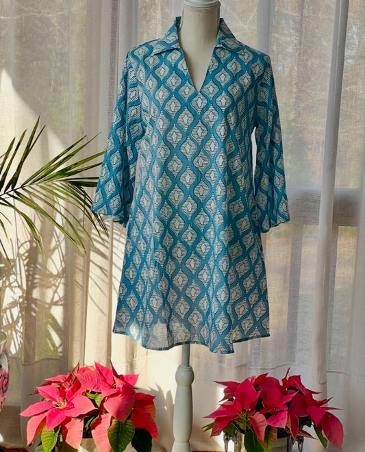 Blue/White Tunic Dress