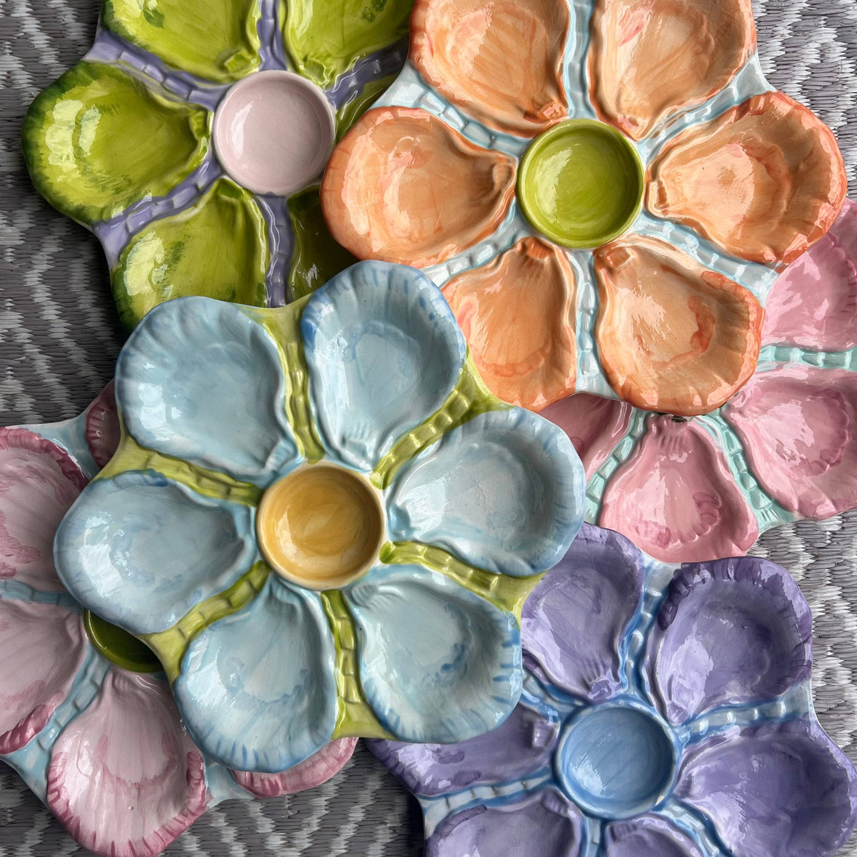 Hand Painted Oyster Plate: The Fancy - Yellow