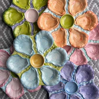 Hand Painted Oyster Plate: The Fancy - Pink