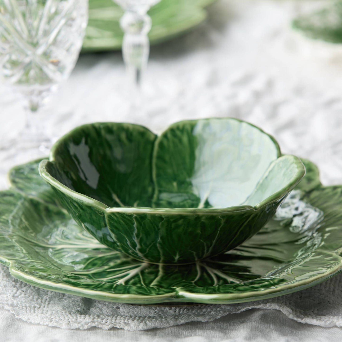 Le Jardin Cabbage 3-D Cereal Bowl 7x7x2.5 16 oz