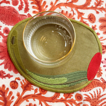 Olive Cocktail Napkins, set of 4