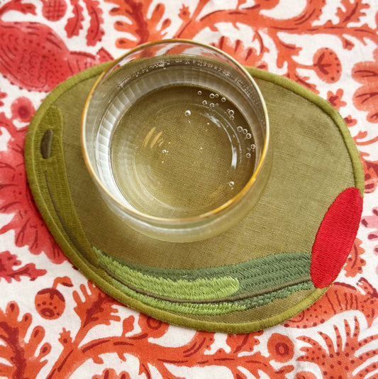 Olive Cocktail Napkins, set of 4