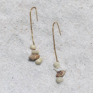 Kokomo Seashell Earrings 14k Gold Filled  Shell Threaders