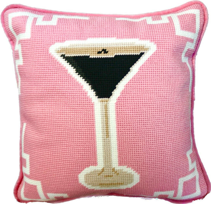 Espresso Martini Needlepoint Pillow