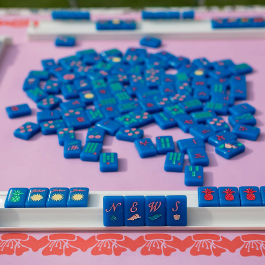 Royal Blue Island Mahjong Tiles