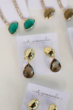 Load image into Gallery viewer, Vintage Chunky Gold and Brown Quartz Statement Drop Earrings