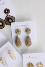 Load image into Gallery viewer, Rhinestone Wrapped Lido Drop Holiday Statement Earrings