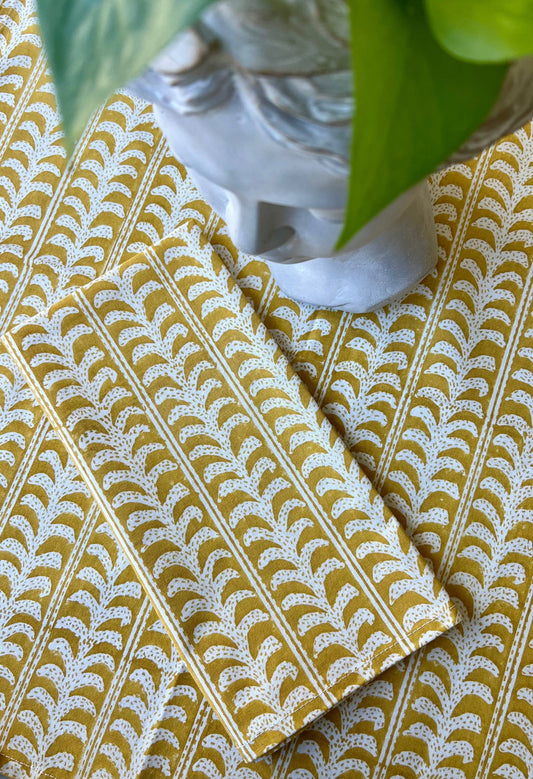 Endless Fleur Napkins in Lemon Yellow - Set of 4