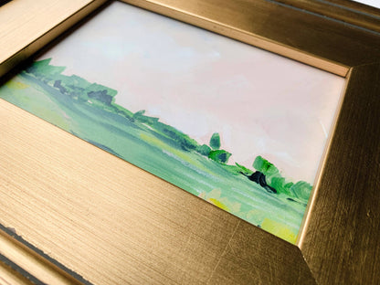 Pink Dreams, Original Landscape Painting on Canvas, Framed