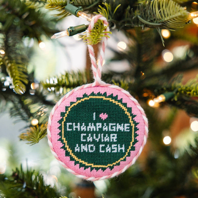 Needlepoint Ornament - Caviar Cash (Pre-Order, will ship Nov. 5)