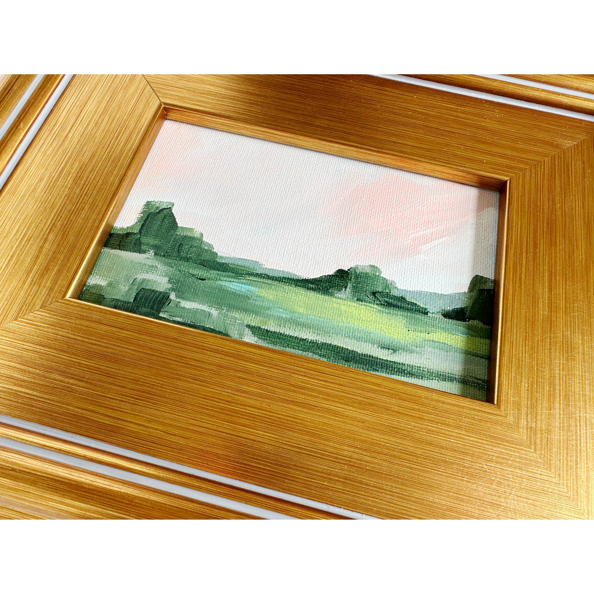 Pink Dreams, Original Landscape Painting on Canvas, Framed