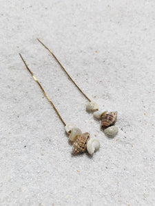 Kokomo Seashell Earrings 14k Gold Filled  Shell Threaders