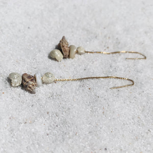 Kokomo Seashell Earrings 14k Gold Filled  Shell Threaders