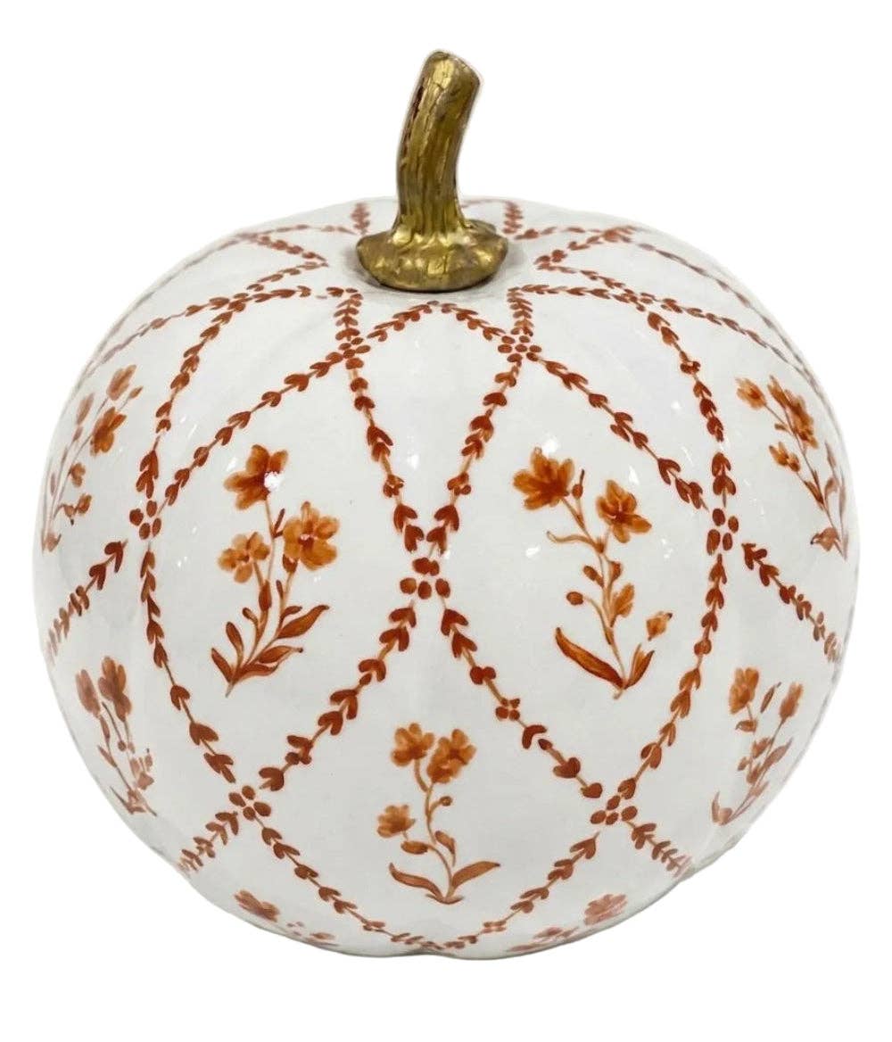 Rusty Red Garden Trellis Pumpkin