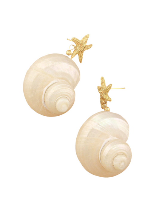 Jumbo Turbo Shell Pearl Earrings