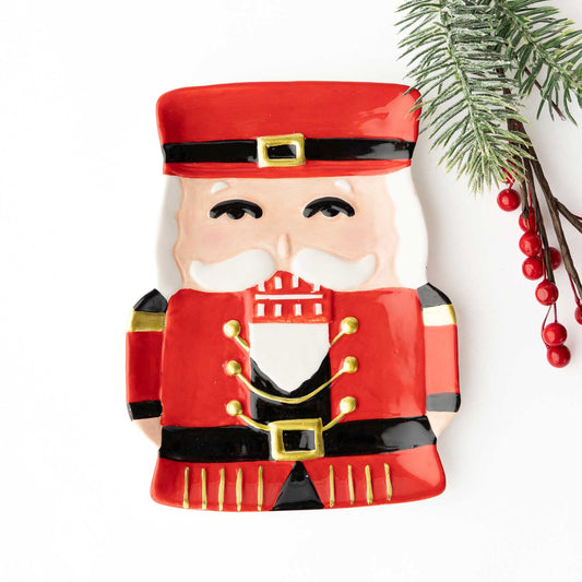 Red Nutcracker Dessert Plate