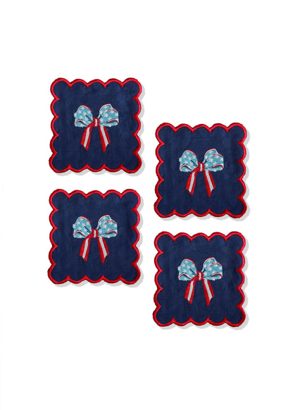 The Liberty Bow Cocktail Napkins – Set of 4
