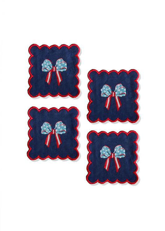The Liberty Bow Cocktail Napkins – Set of 4