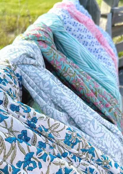 Pinwheel Pareo in Caribbean Blue