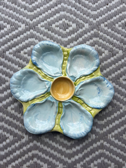 Hand Painted Oyster Plate: The Fancy - Yellow