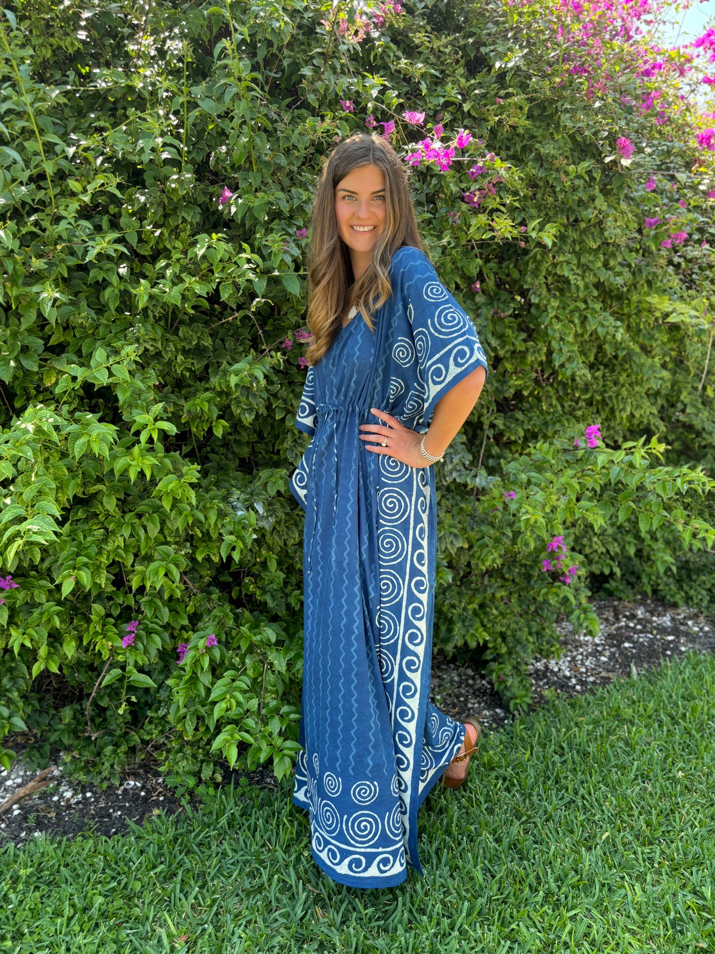 Spiral Block Print Caftan