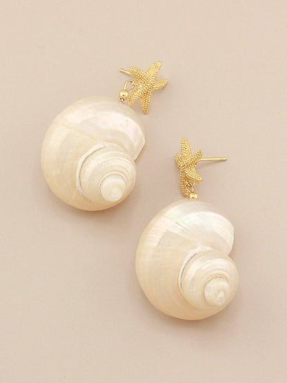 Jumbo Turbo Shell Pearl Earrings