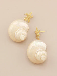 Jumbo Turbo Shell Pearl Earrings