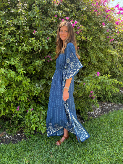 Spiral Block Print Caftan