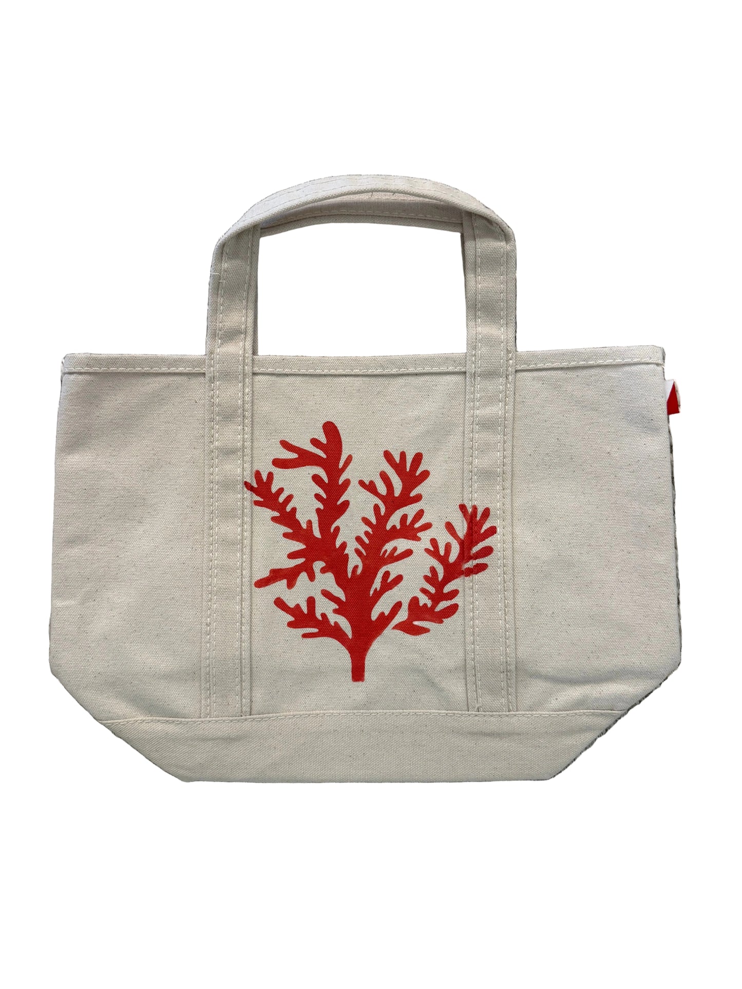 Small Hand-Painted Naples Tote, Coral