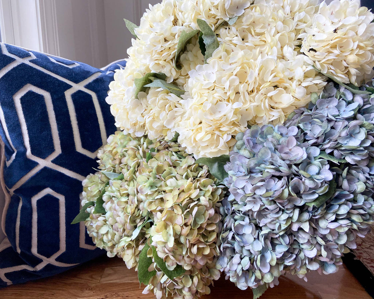 Hydrangea Pick Purple Light Green 13 Inch