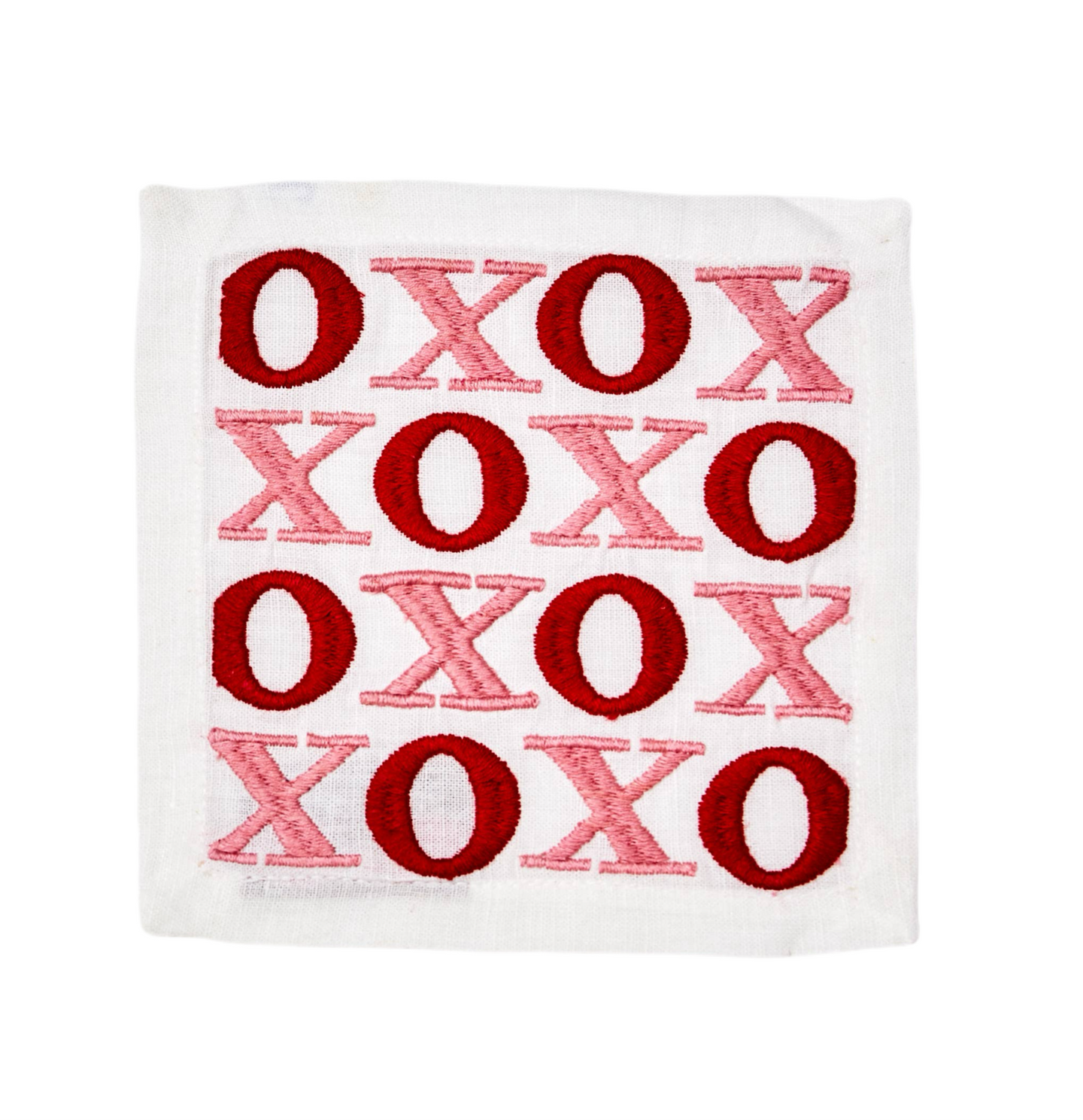 XO Coasters pink and red