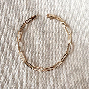 18k Gold Filled Classic Paperclip Bracelet