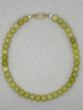 Load image into Gallery viewer, Gemstone Short Layering Necklace, Lemon Jade