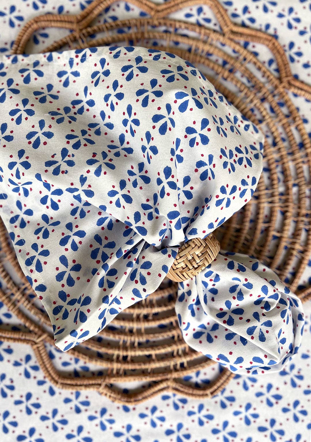 Petals Napkins in Royal Blue - Set of 4